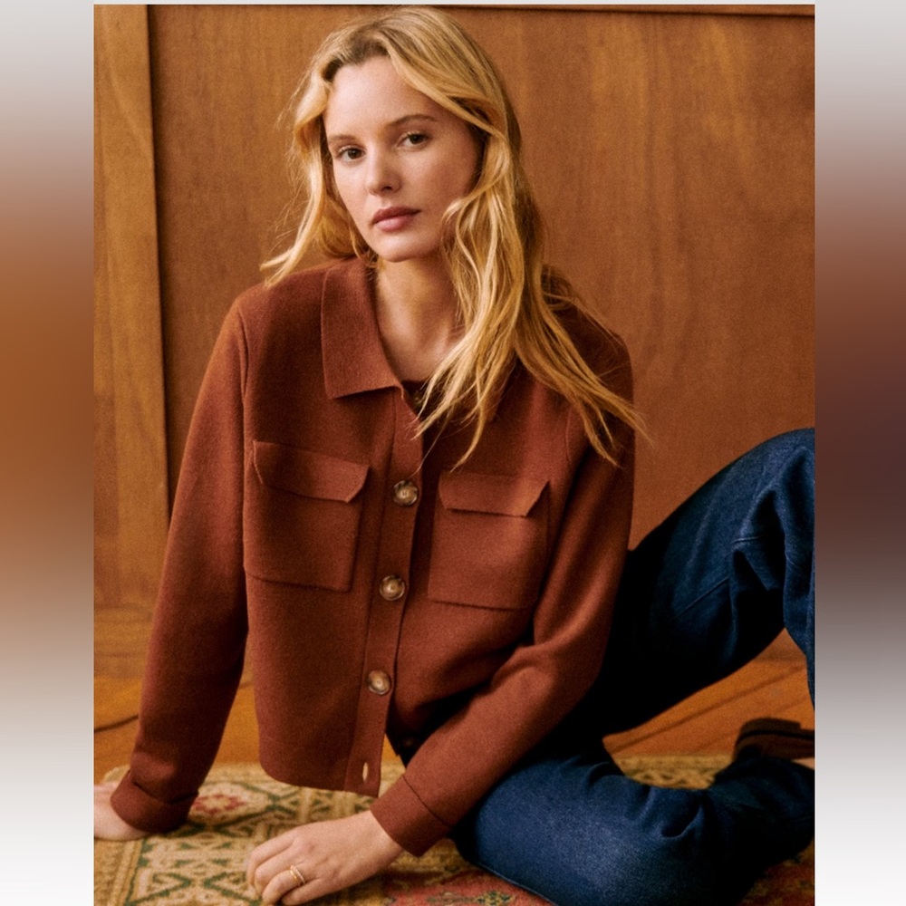 EUC Sézane Betty Cardigan Hazelnut - Size XS